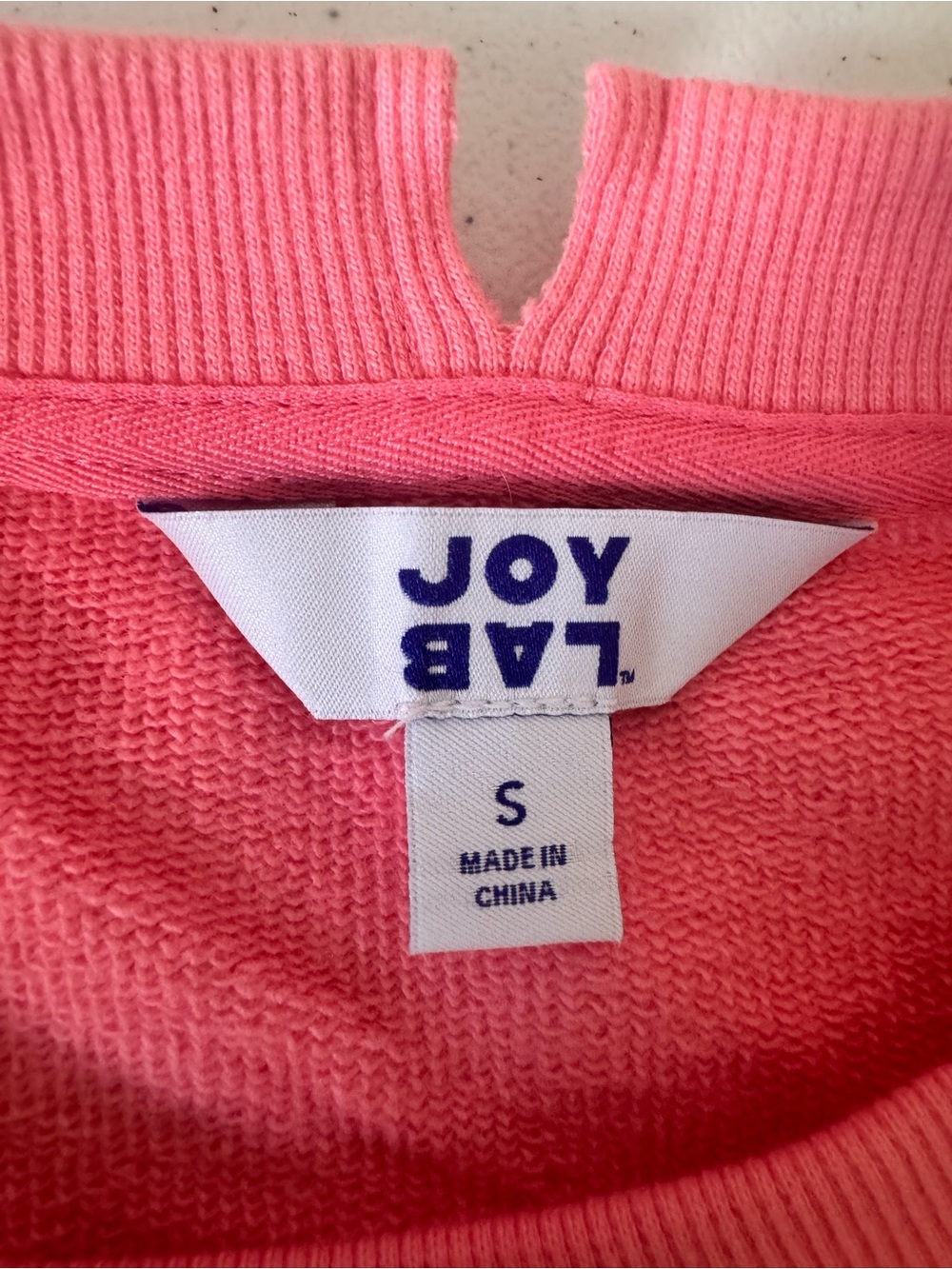 JoyLab Coral Crewneck Sweatshirt in Bright Coral Pink - Picture 3 of 5
